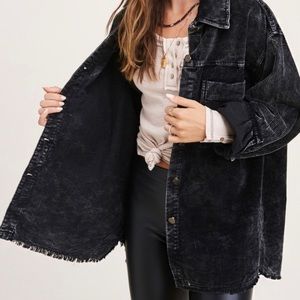 Black Vintage Washed Corduroy